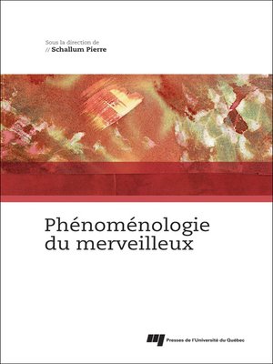 cover image of Phénoménologie du merveilleux